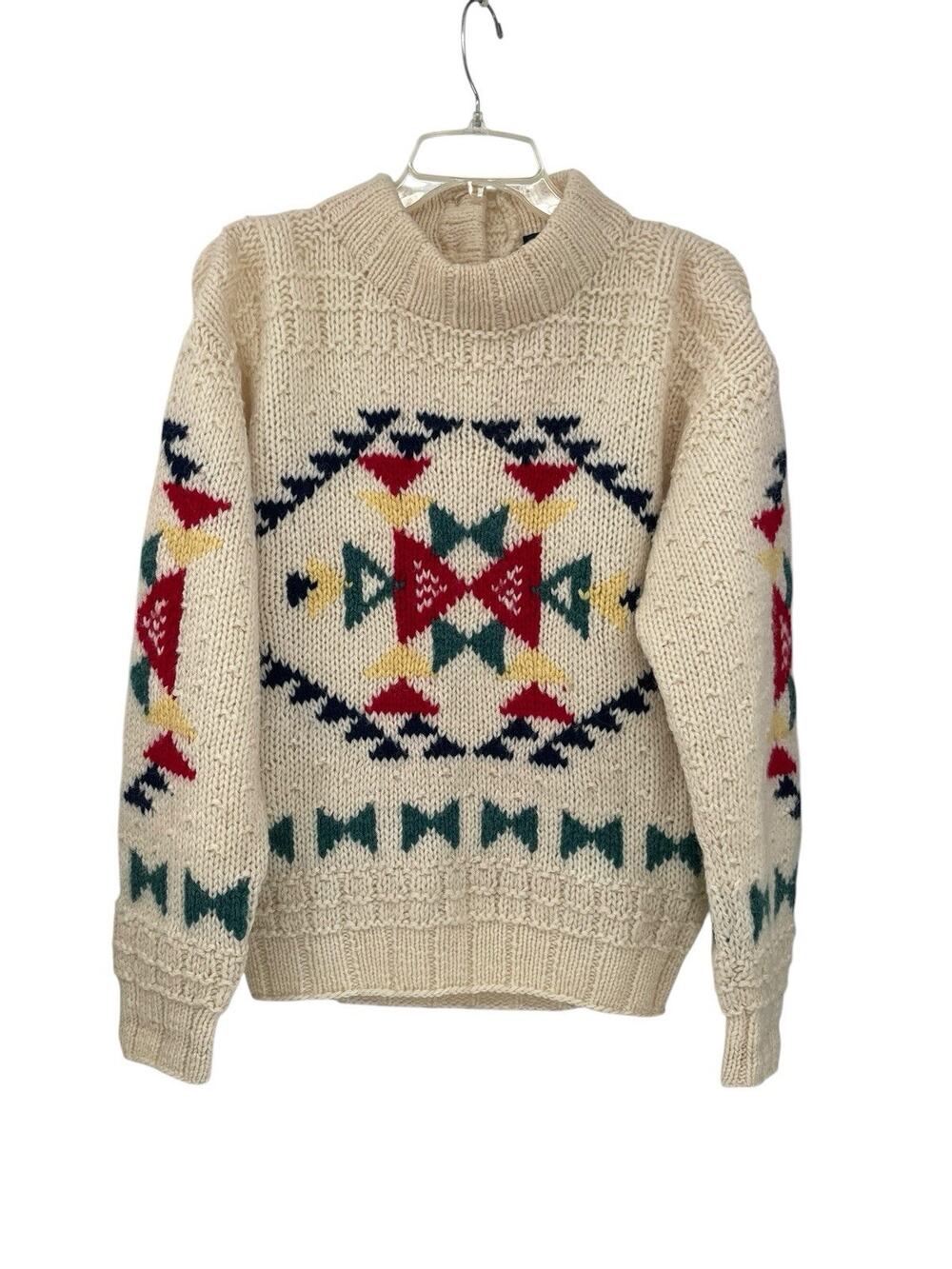 Vintage Woolrich Woman Sweater Aztec Southwestern Wool Size Small
